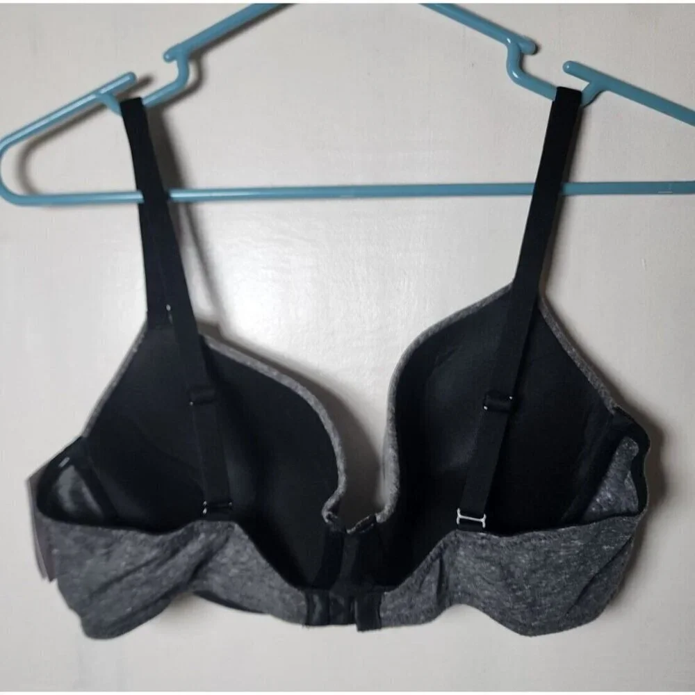 New Auden Women's Gray Underwire Lightly Line Bra Adjustable Straps Size 34B